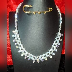 Elegant Aurora Borealis Crystal Necklace